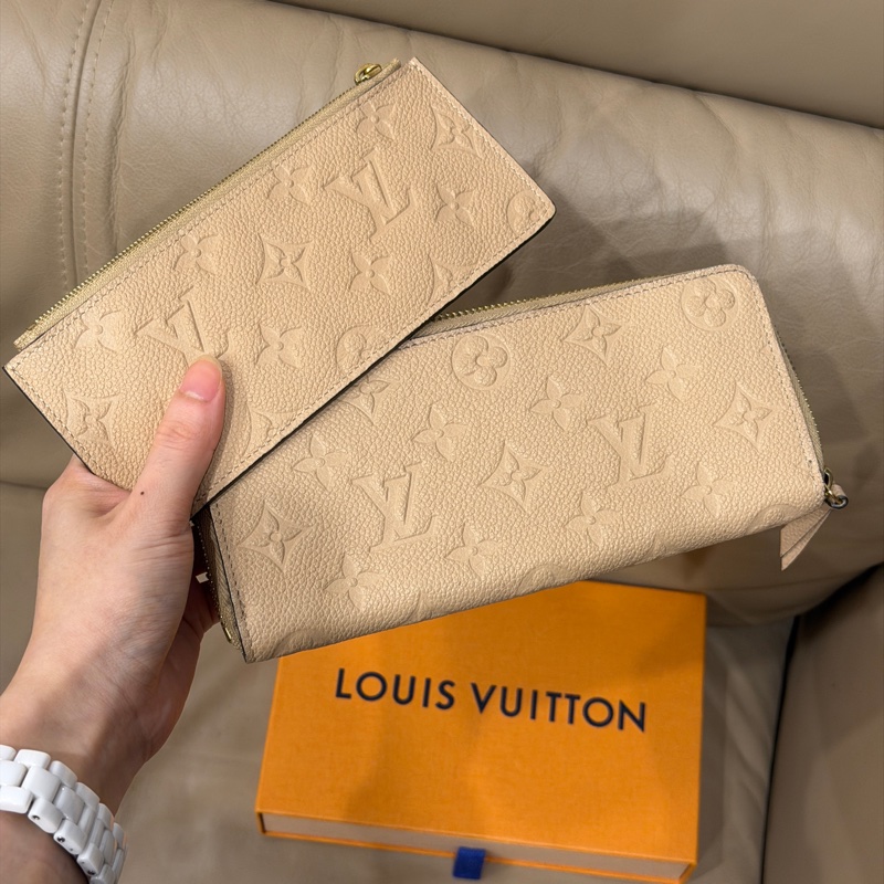 99新🈶購證❤️ lv #二合一 #奶茶色 #長夾 #子母包-0