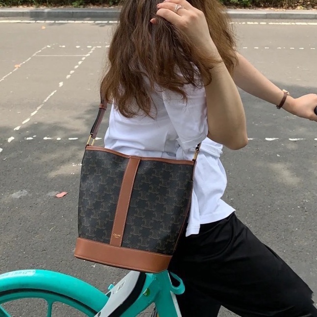 全新🈶購證❤️ celine #凱旋門 #老花 #水桶包 #小號-3