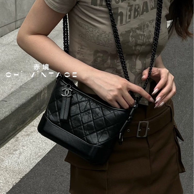 全新全配❤️ 香奈兒 #流浪包 #soblack #全黑 #小號-0