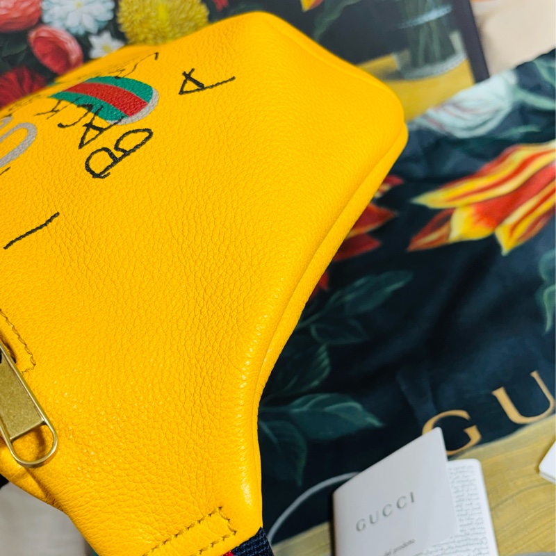 ‼️全台唯一 全新全配 Gucci 古馳 CocoCapitán聯名款 黃大腰包 胸包-7