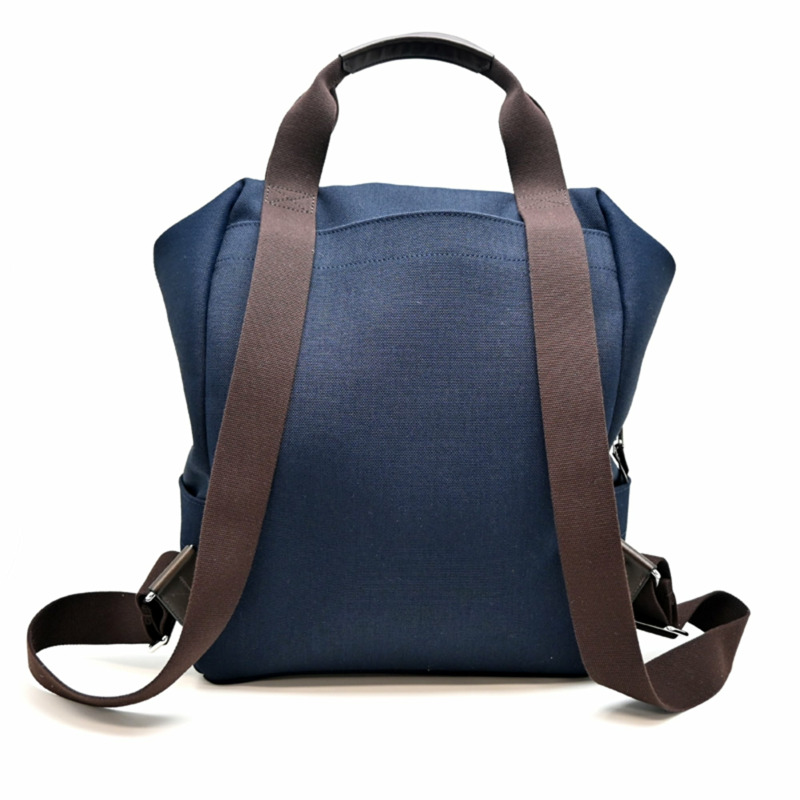 愛馬仕 (Hermes) Sac de Pansage Groom 男女通用雙肩包/日用背包,帆布材質,海軍藍-1