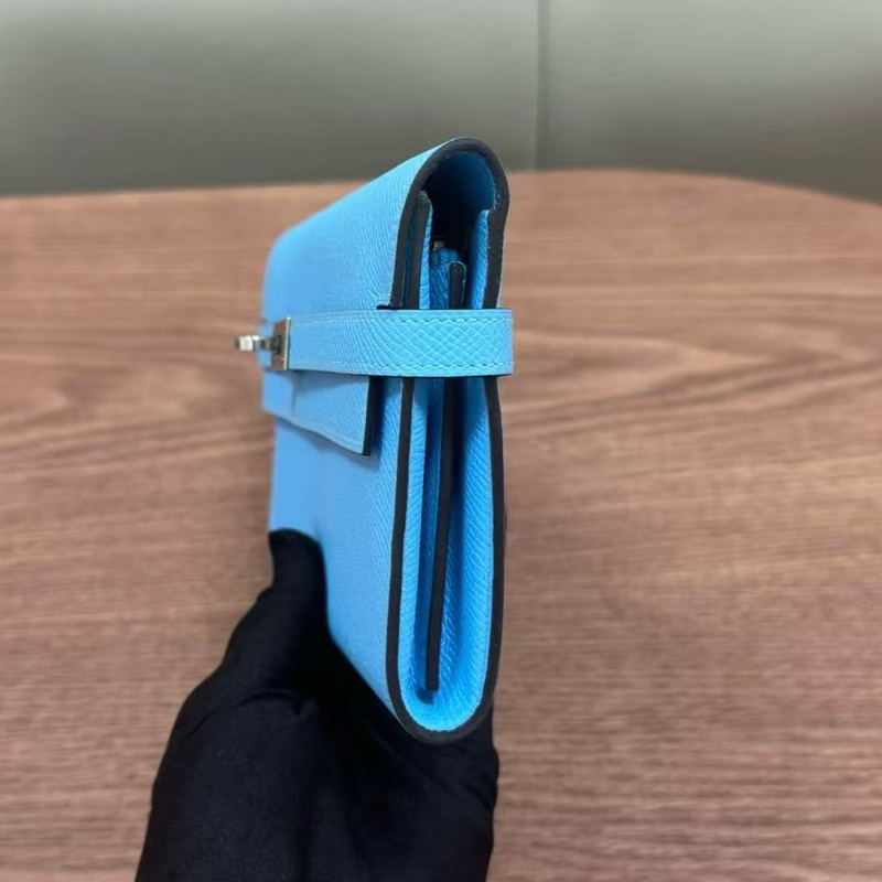 🌈Hermes🩵Kelly Wallet 糖果藍銀扣🩵99新閑置🌈Epsom皮🌟kellywallet🌟kelly🌟愛馬仕🌟-8