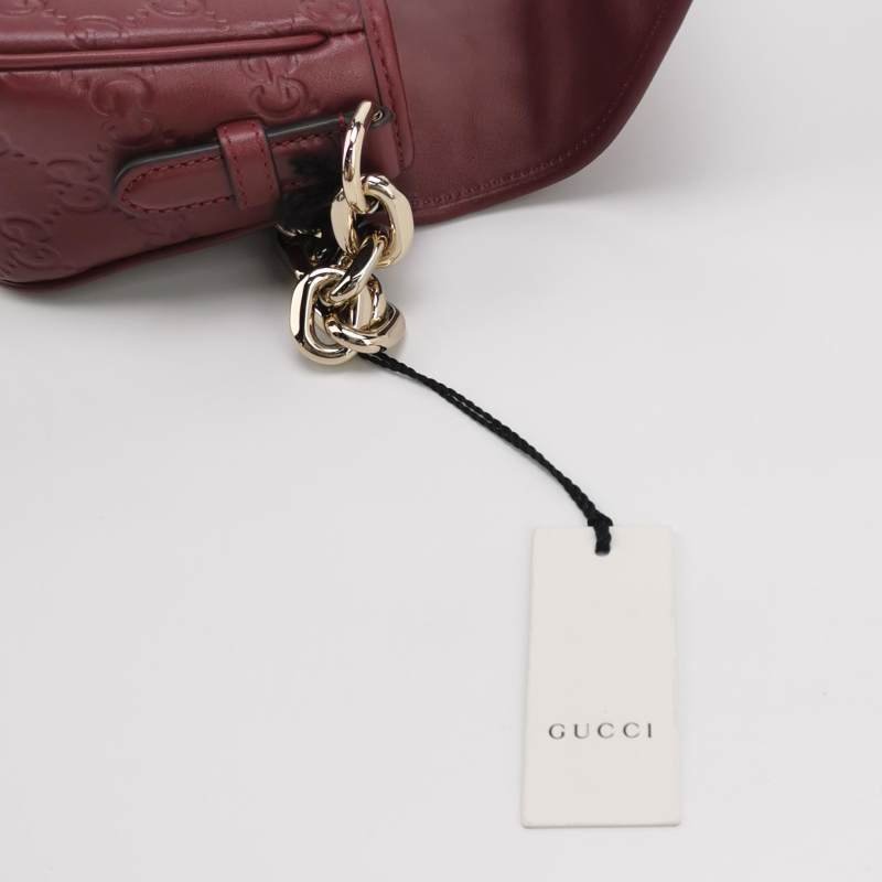Gucci 牛皮純色老花壓花斜背包單肩包-8