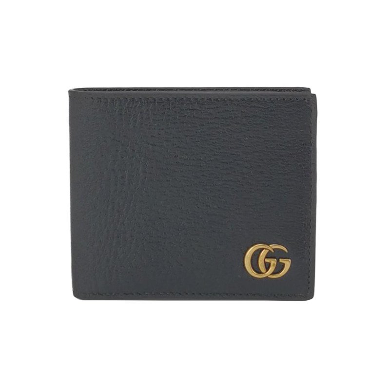 Gucci GG Marmont牛皮純色雙G標誌皮夾-0