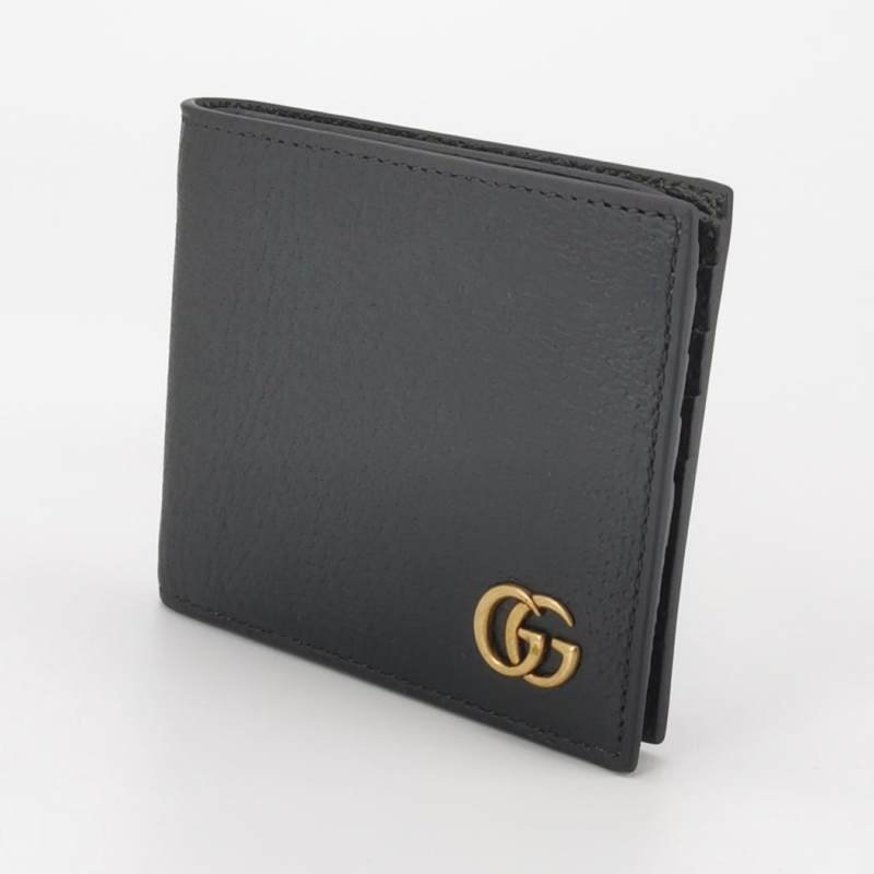 Gucci GG Marmont牛皮純色雙G標誌皮夾-1
