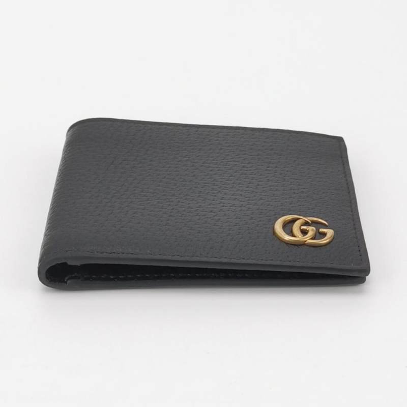 Gucci GG Marmont牛皮純色雙G標誌皮夾-4