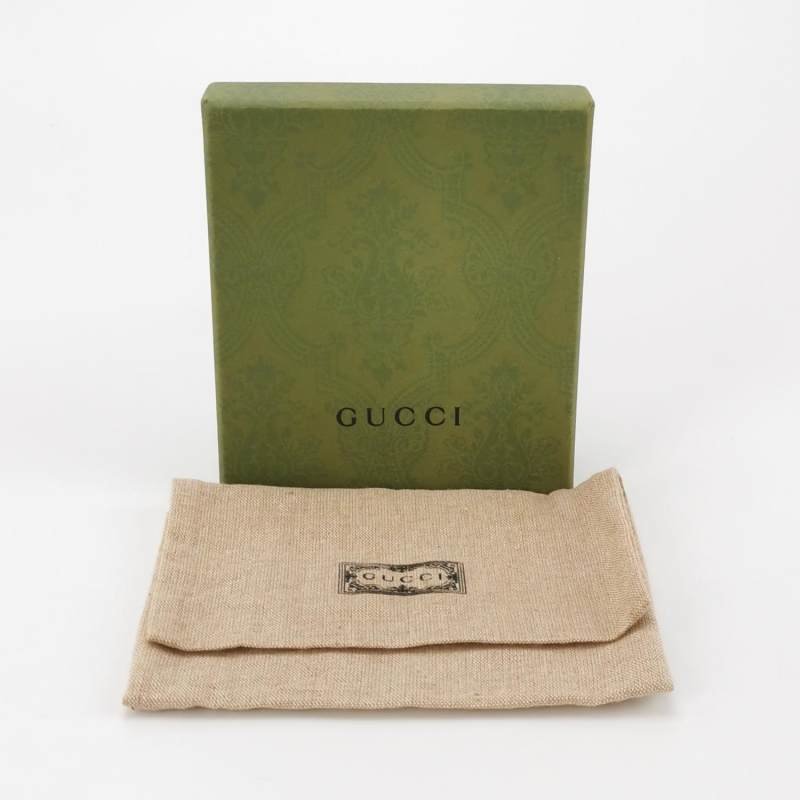 Gucci GG Marmont牛皮純色雙G標誌皮夾-7