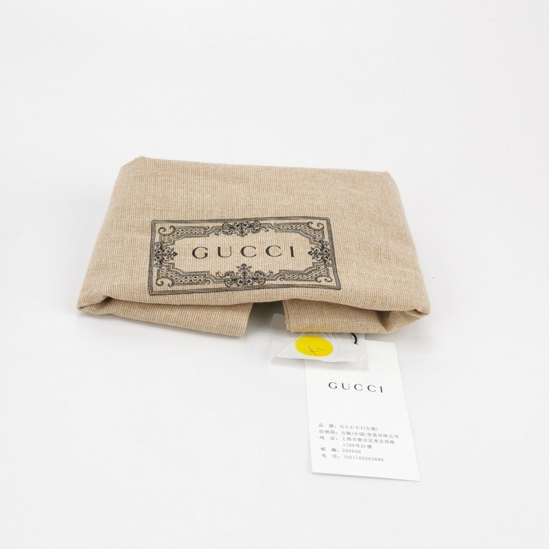 Gucci GG Marmont羊皮純色絎縫粗鏈條雙G標誌雙肩包-8