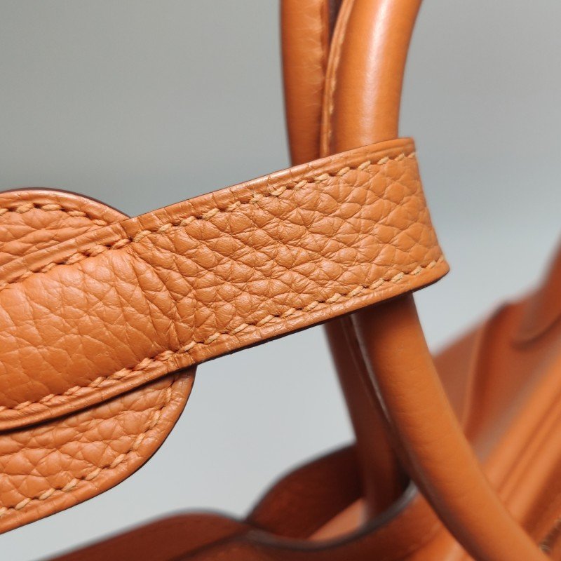 Hermes Lindy34旋扣單肩包Clemence（TC）牛皮銀扣93愛馬仕橙框R刻-12