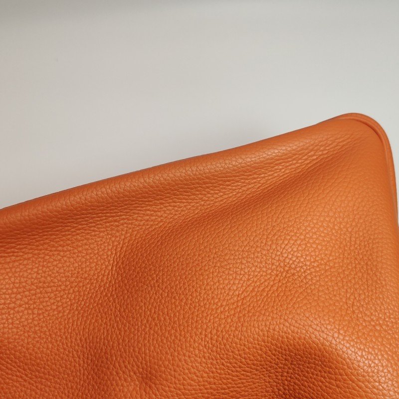 Hermes Lindy34旋扣單肩包Clemence（TC）牛皮銀扣93愛馬仕橙框R刻-24