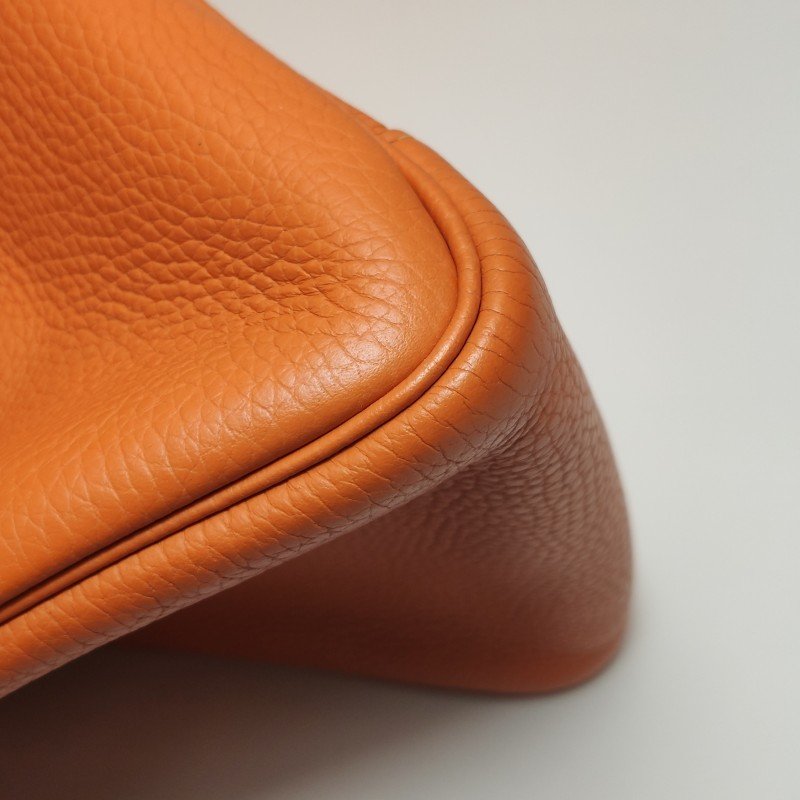 Hermes Lindy34旋扣單肩包Clemence（TC）牛皮銀扣93愛馬仕橙框R刻-29