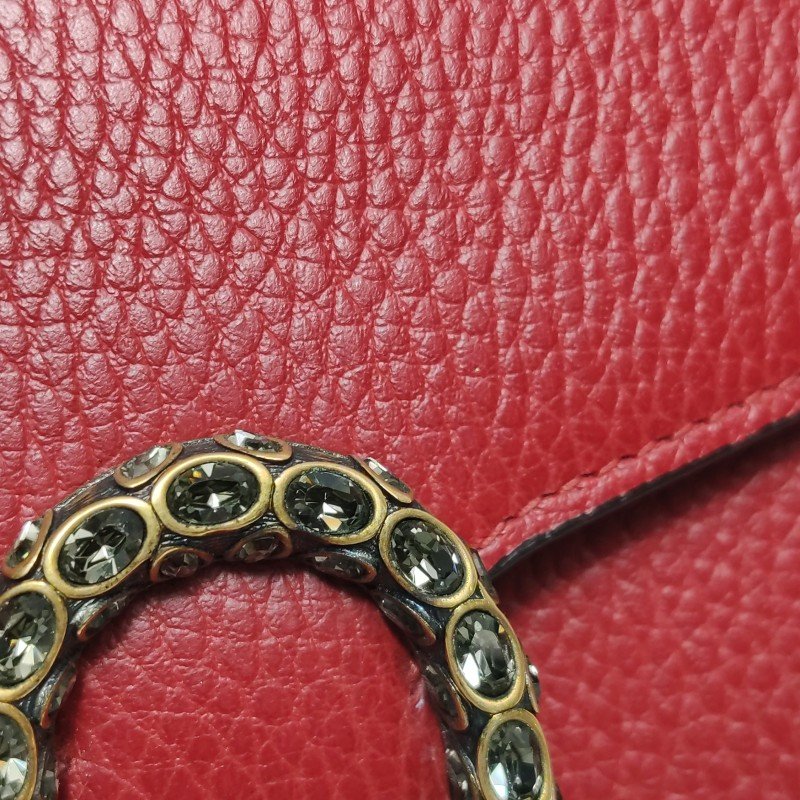 Gucci Dionysus酒神包迷你牛皮純色雙虎頭扣環斜背包單肩包-20