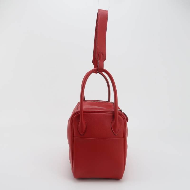 Hermes Lindy26旋扣單肩包Swift牛皮銀扣Q5國旗紅X刻-3