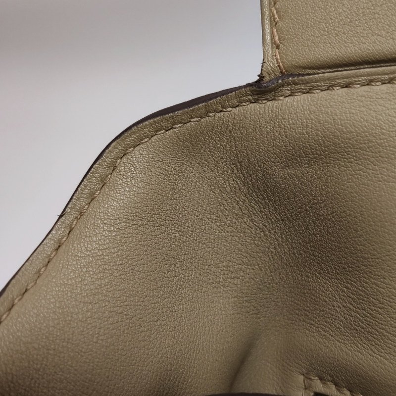 Hermes 24/2429旋扣手提單肩包Swift牛皮Togo牛皮香檳金扣8Q瑪爾法米色W刻-9