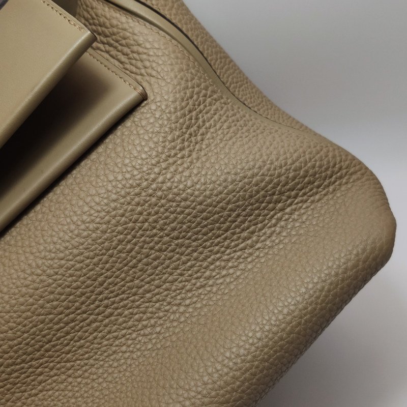 Hermes 24/2429旋扣手提單肩包Swift牛皮Togo牛皮香檳金扣8Q瑪爾法米色W刻-19