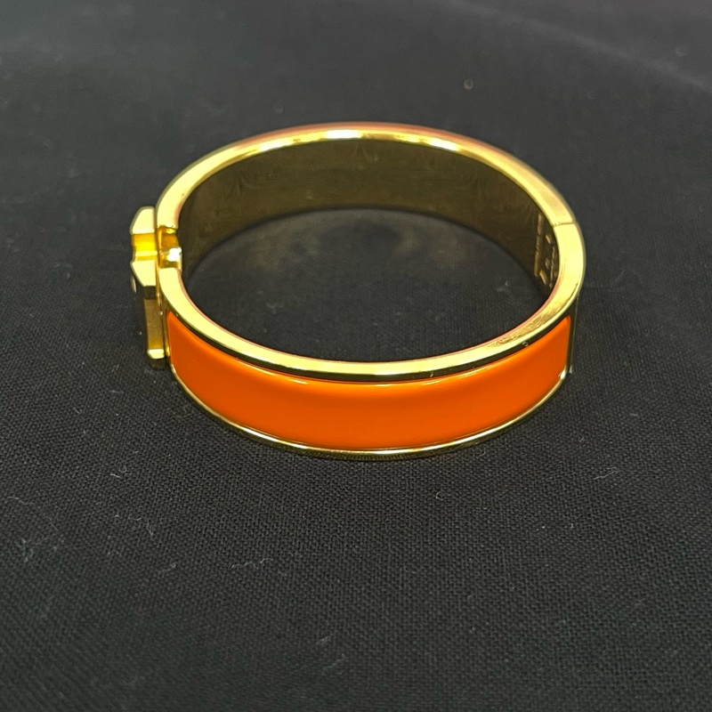 Hermès 愛馬仕經典 H橙色琺瑯手鐲-1