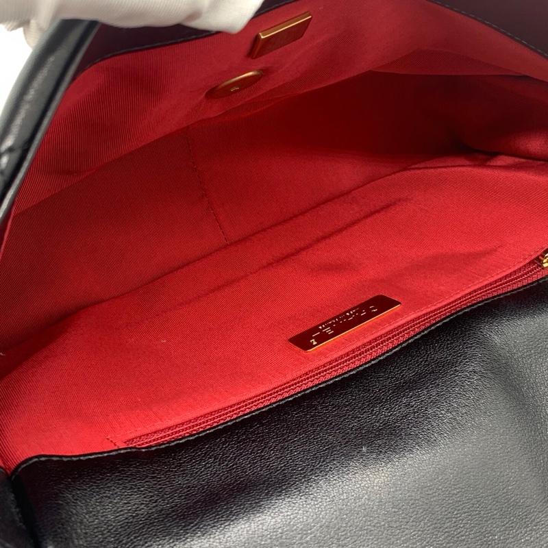 CHANEL香奈兒 19Bag 菱格紋 小羊皮 口蓋包手提斜挎單肩包 中號 芯片款-3