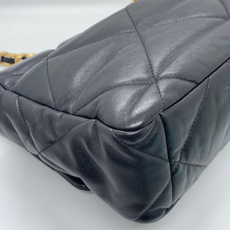 CHANEL香奈兒 19Bag 菱格紋 小羊皮 口蓋包手提斜挎單肩包 中號 芯片款-5
