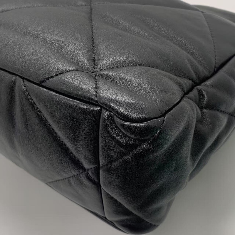 CHANEL香奈兒 19Bag 菱格紋 小羊皮 口蓋包手提斜挎單肩包 中號 芯片款-12