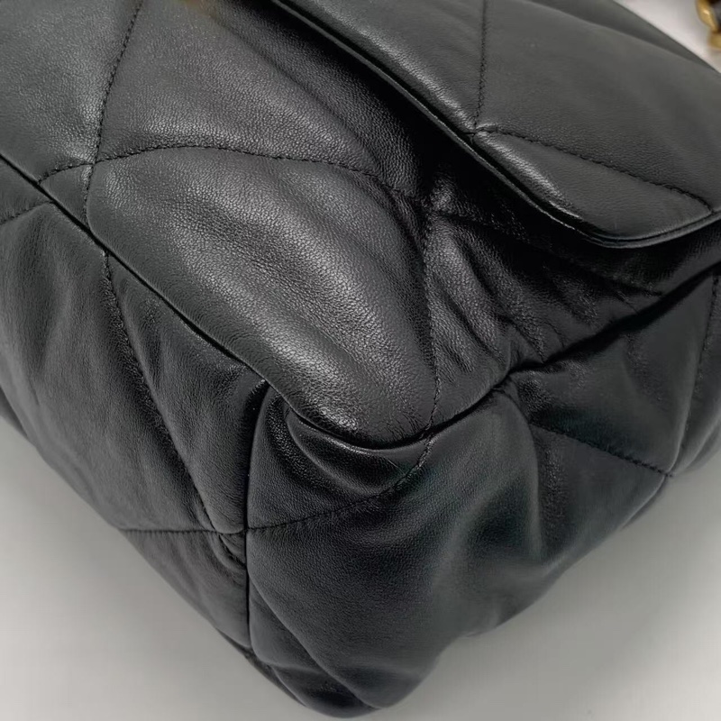CHANEL香奈兒 19Bag 菱格紋 小羊皮 口蓋包手提斜挎單肩包 中號 芯片款-13