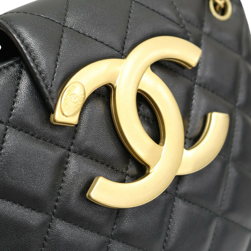 黑色 菱格紋羊皮 Chain Crossbody 肩背包 【CHANEL 香奈兒】 AS4596-6