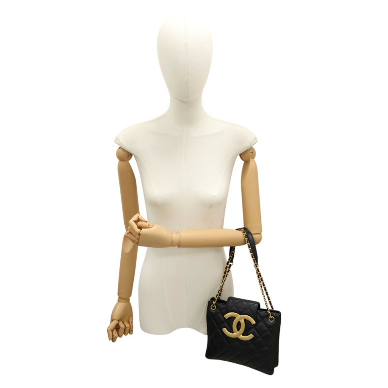 黑色 菱格紋羊皮 Chain Crossbody 肩背包 【CHANEL 香奈兒】 AS4596-7