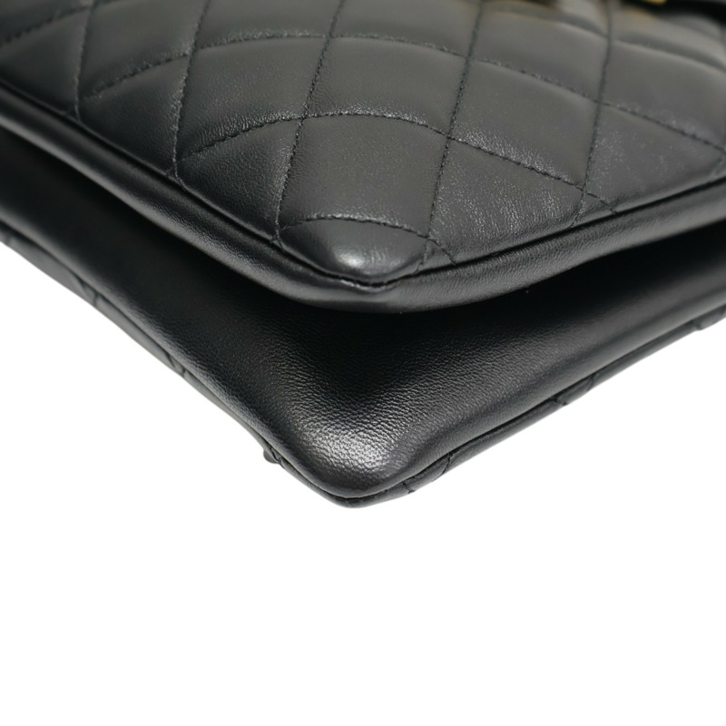 黑色 菱格紋羊皮 Chain Crossbody 肩背包 【CHANEL 香奈兒】 AS4596-10