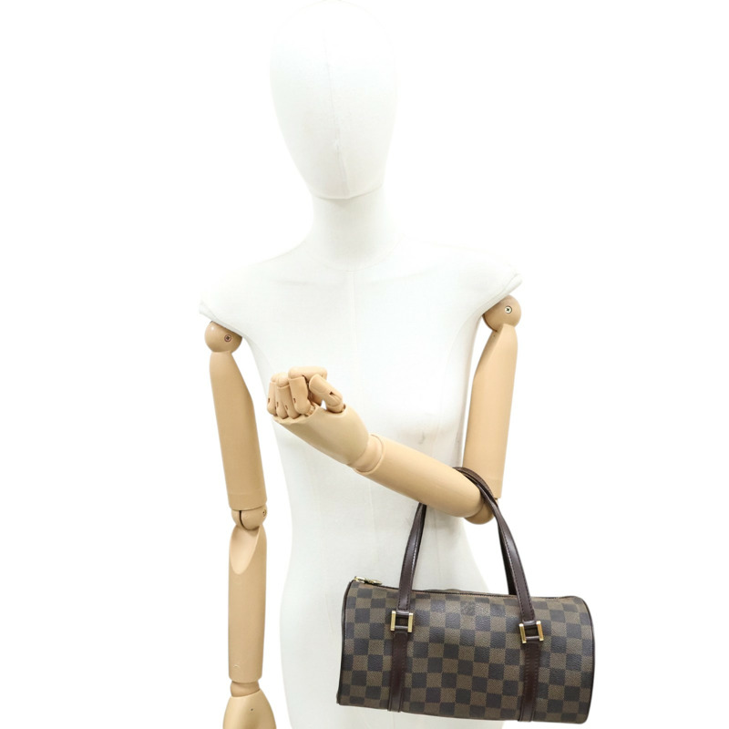 棕色 棋盤格 PVC塗層帆布 Papillon GM 手提包【LOUIS VUITTON LV 路易威登】 N51304-5
