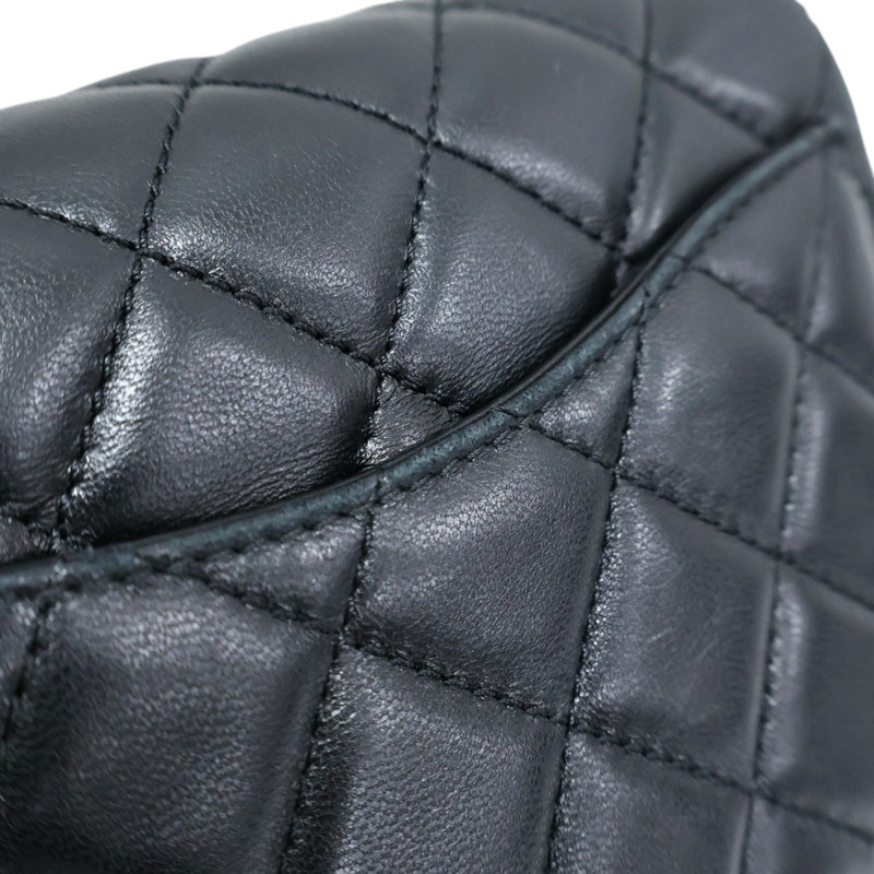 黑色羊皮 金球方胖子 COCO Mini 肩背包【CHANEL 香奈兒】 AS1786-15