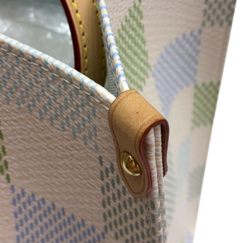 米色/藍色/綠色 大格紋 帆布 OnTheGo MM 兩用包【LOUIS VUITTON LV 路易威登】 N40518-10