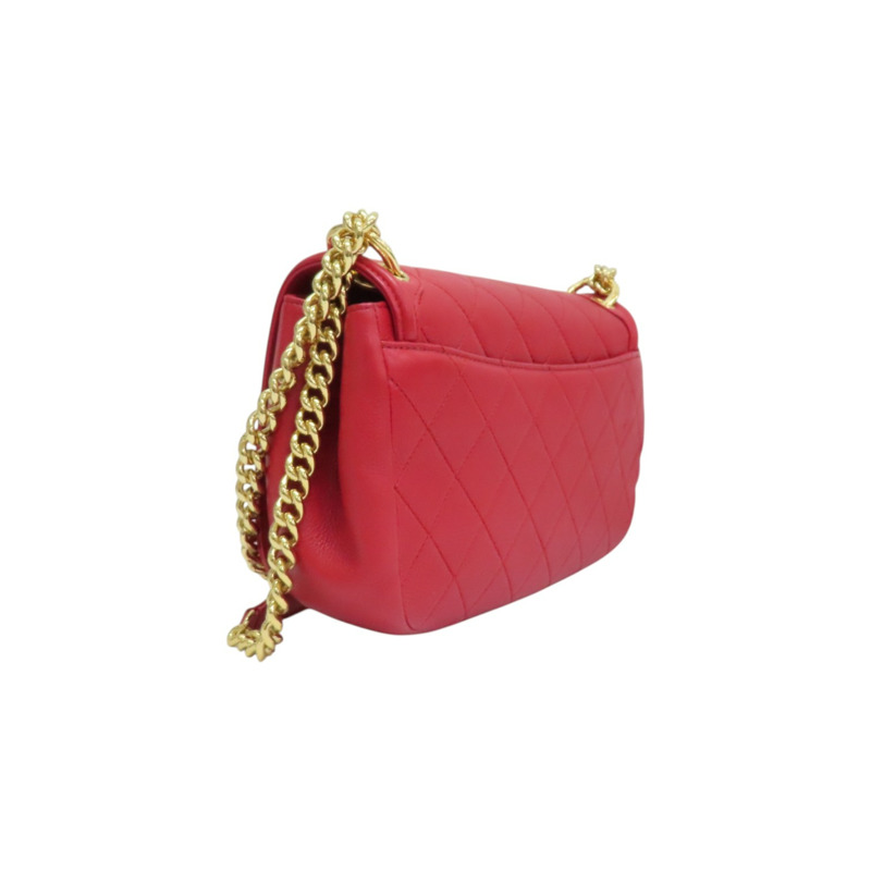 紅色牛皮 Underline Saddle Flap 肩背包【CHANEL 香奈兒】-1