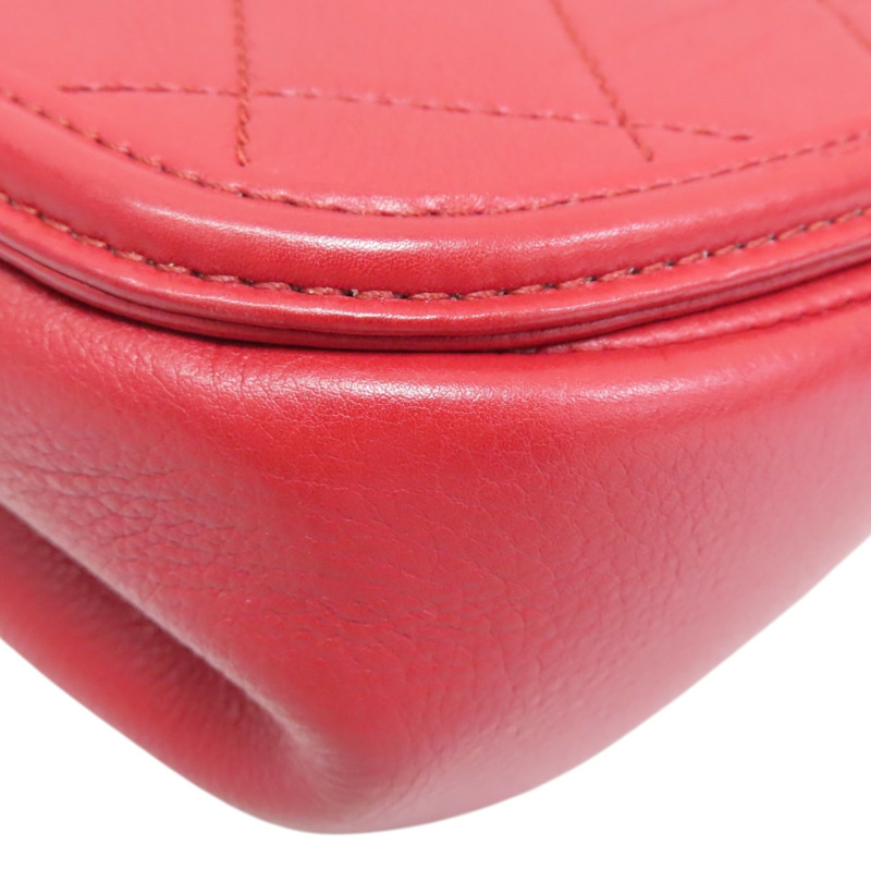 紅色牛皮 Underline Saddle Flap 肩背包【CHANEL 香奈兒】-12