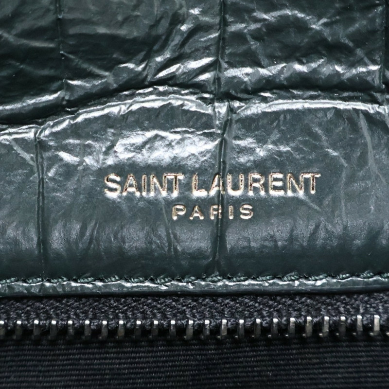 深綠色 牛皮 鱷魚皮壓紋 NIKI 肩背包【SAINT LAURENT YSL 聖羅蘭 】 633150-7