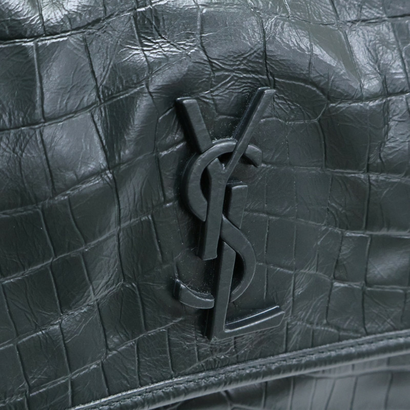深綠色 牛皮 鱷魚皮壓紋 NIKI 肩背包【SAINT LAURENT YSL 聖羅蘭 】 633150-11