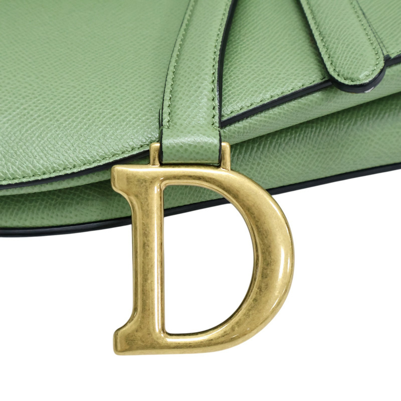 綠色 牛皮 Saddle 肩背包【Dior 迪奧】-4