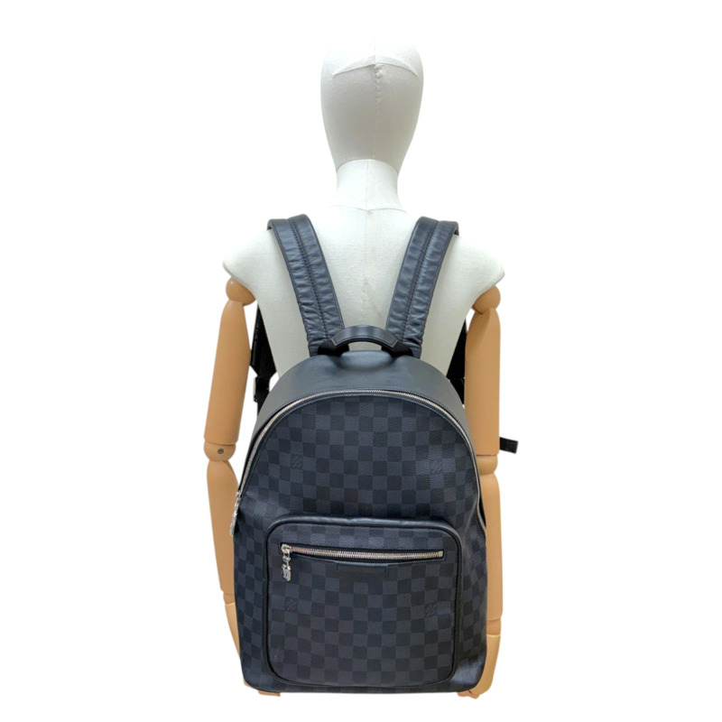 黑色 棋盤格 帆布 Josh 後背包【LOUIS VUITTON LV 路易威登】 N41473-5