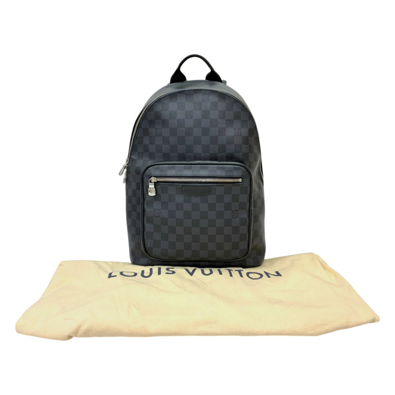 黑色 棋盤格 帆布 Josh 後背包【LOUIS VUITTON LV 路易威登】 N41473-6