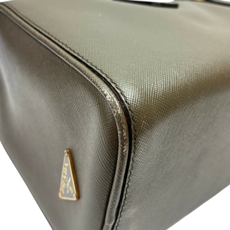 灰色 牛皮 Saffiano 肩背包【PRADA 普拉達】-8