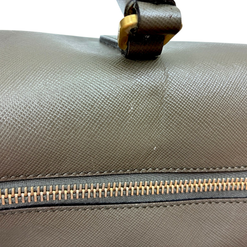 灰色 牛皮 Saffiano 肩背包【PRADA 普拉達】-10