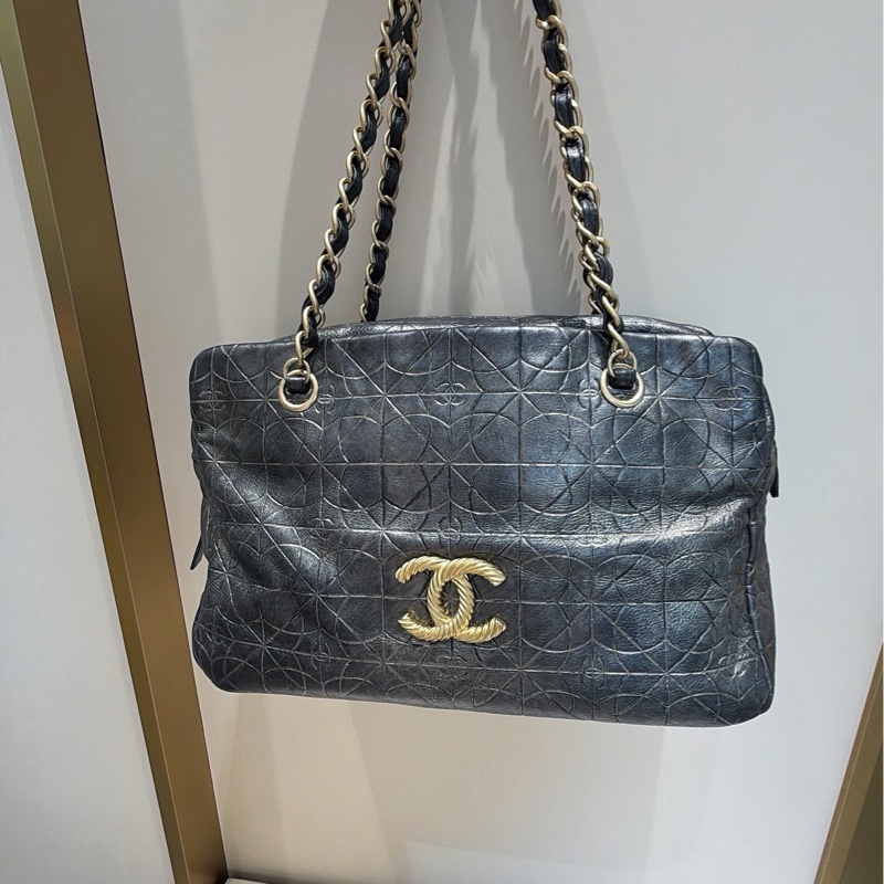 96❤️Chanel 香奈兒蜘蛛網浮雕女包 麻花扣 黑色牛皮   經典款-1