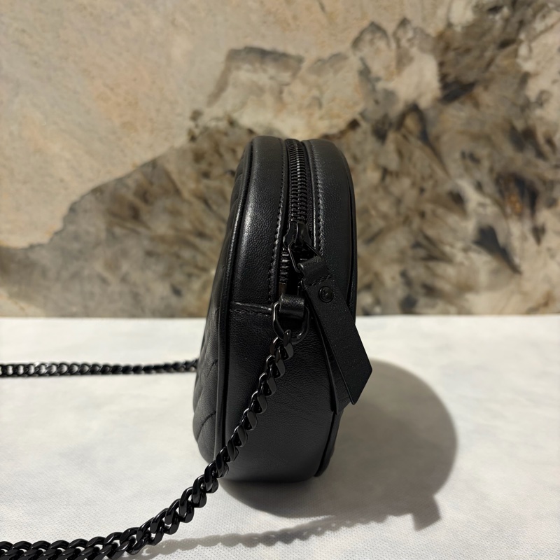 YSL Soblack黑鏈圓餅斜背包-1