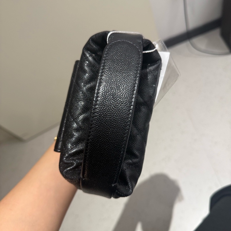 25年Chanel香奈兒25P黑金荔枝皮呼啦圈手提包 迷你包🧡-3