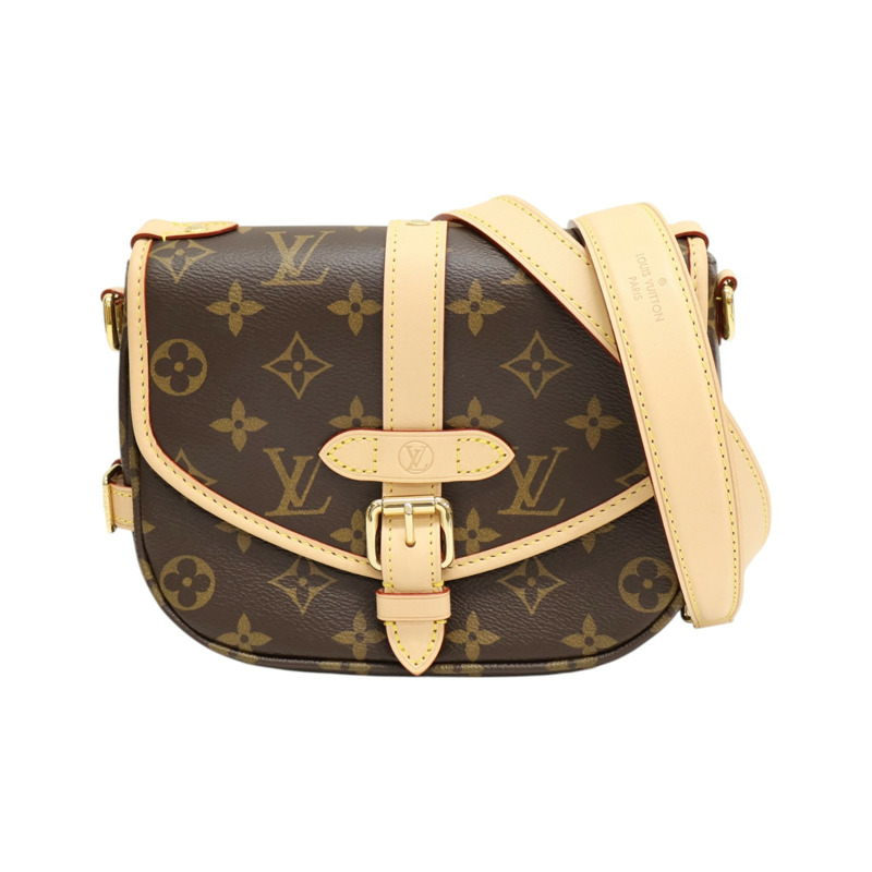 棕色 原花帆布 Saumur BB 肩背包 【LOUIS VUITTON LV 路易威登】 M46740-0