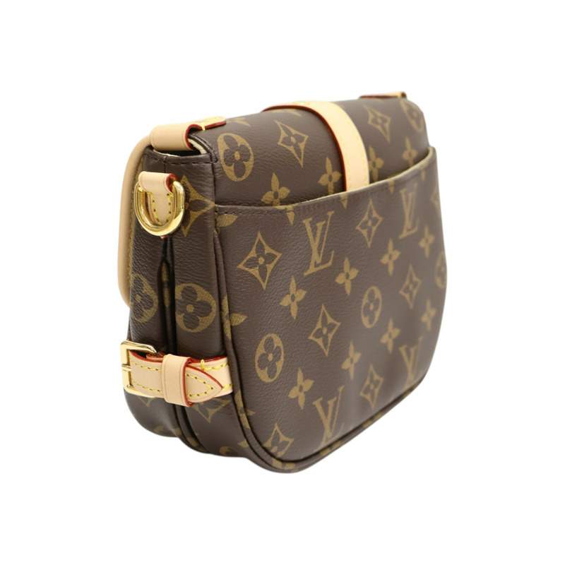 棕色 原花帆布 Saumur BB 肩背包 【LOUIS VUITTON LV 路易威登】 M46740-1