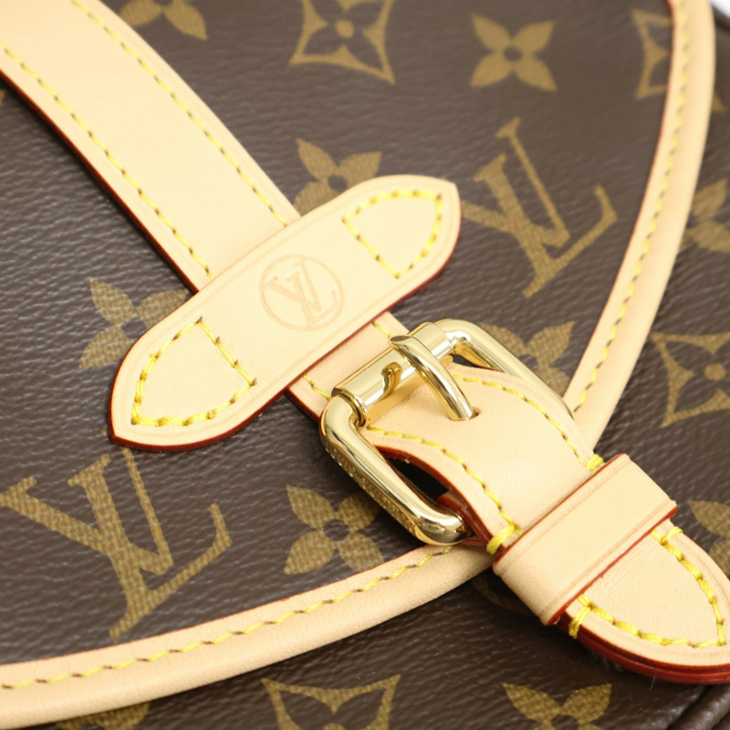 棕色 原花帆布 Saumur BB 肩背包 【LOUIS VUITTON LV 路易威登】 M46740-7