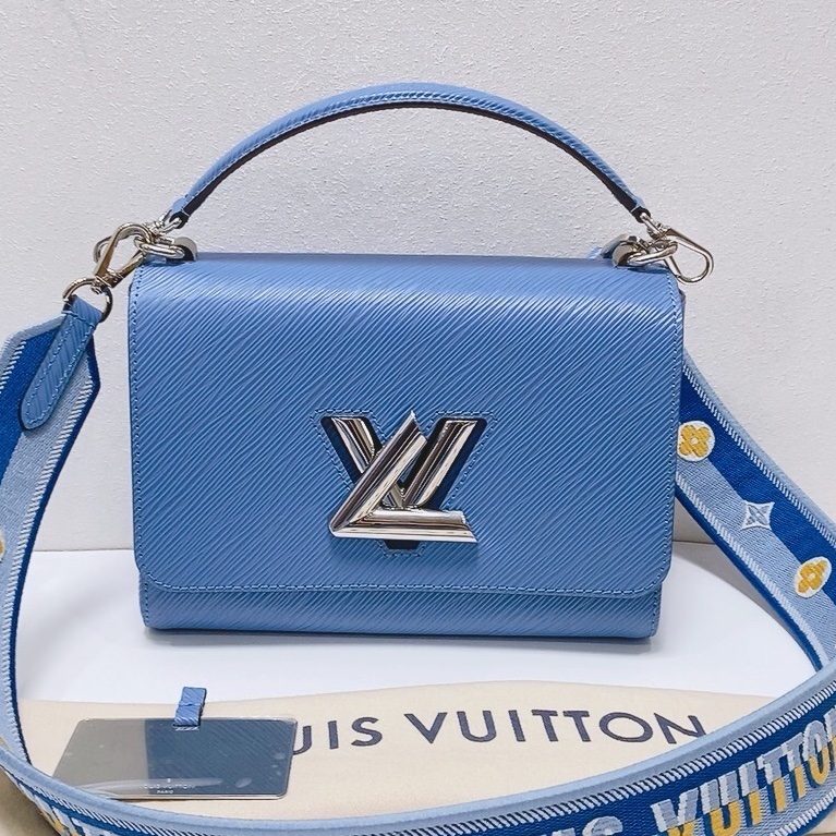 Louis Vuitton路易威登蓝色twist水波纹扭扭包中号手提链条🧡-0