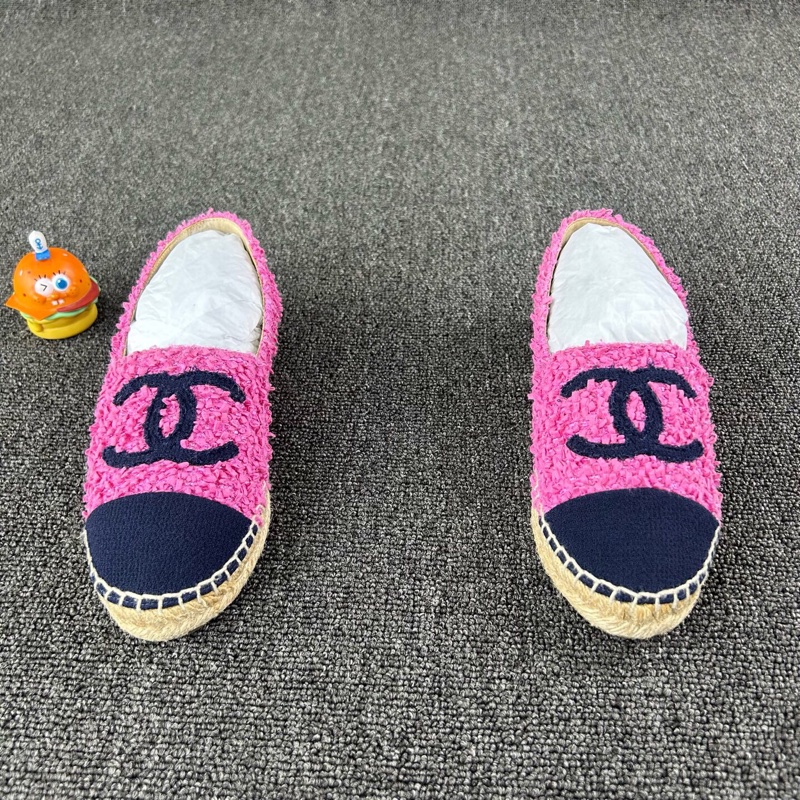 Chanel香奈兒粉色漁夫鞋 尺碼：37 碼 經典雙C大logo🧡-1