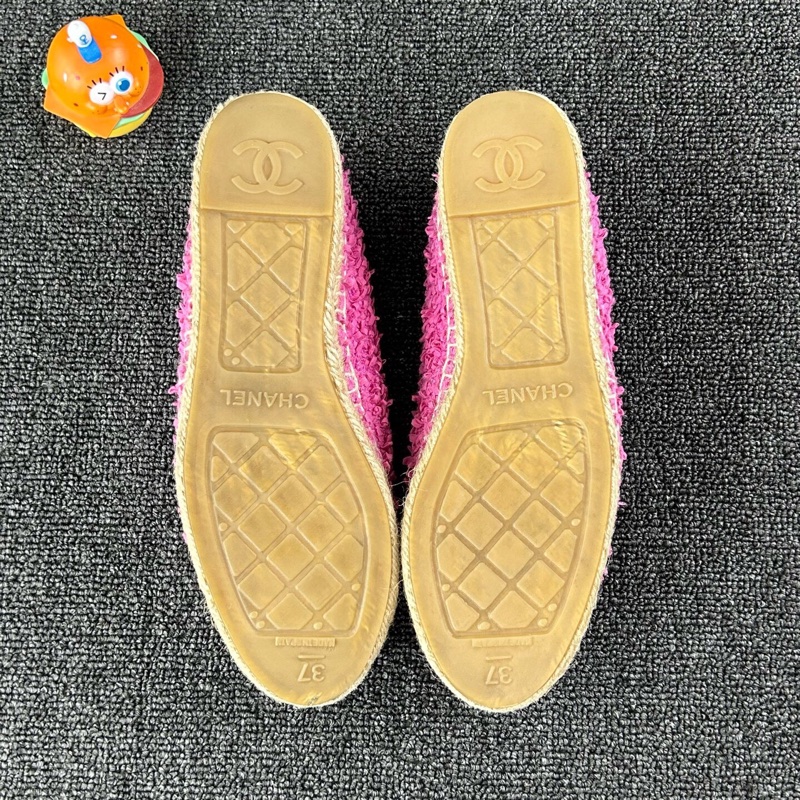 Chanel香奈兒粉色漁夫鞋 尺碼：37 碼 經典雙C大logo🧡-7