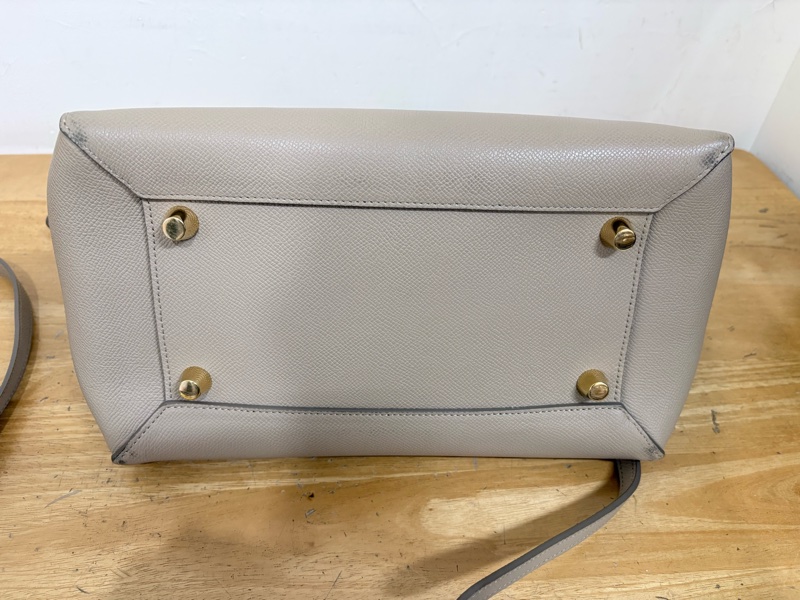 Celine belt bag mini 鯰魚包 肩背手提 米灰色-4