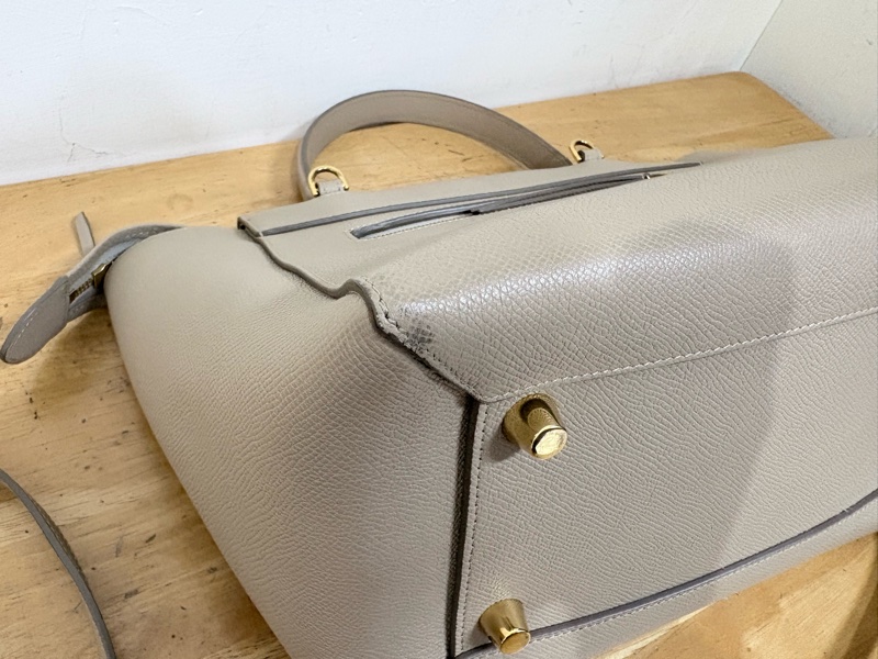 Celine belt bag mini 鯰魚包 肩背手提 米灰色-5